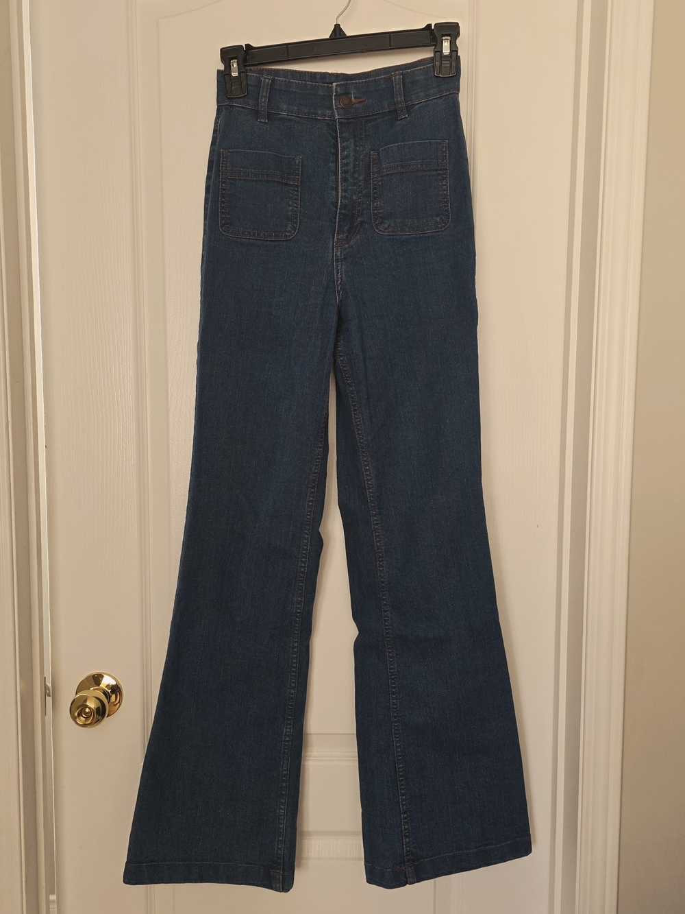 Forever 21 Dark Blue High-Rise Wide Leg Jeans